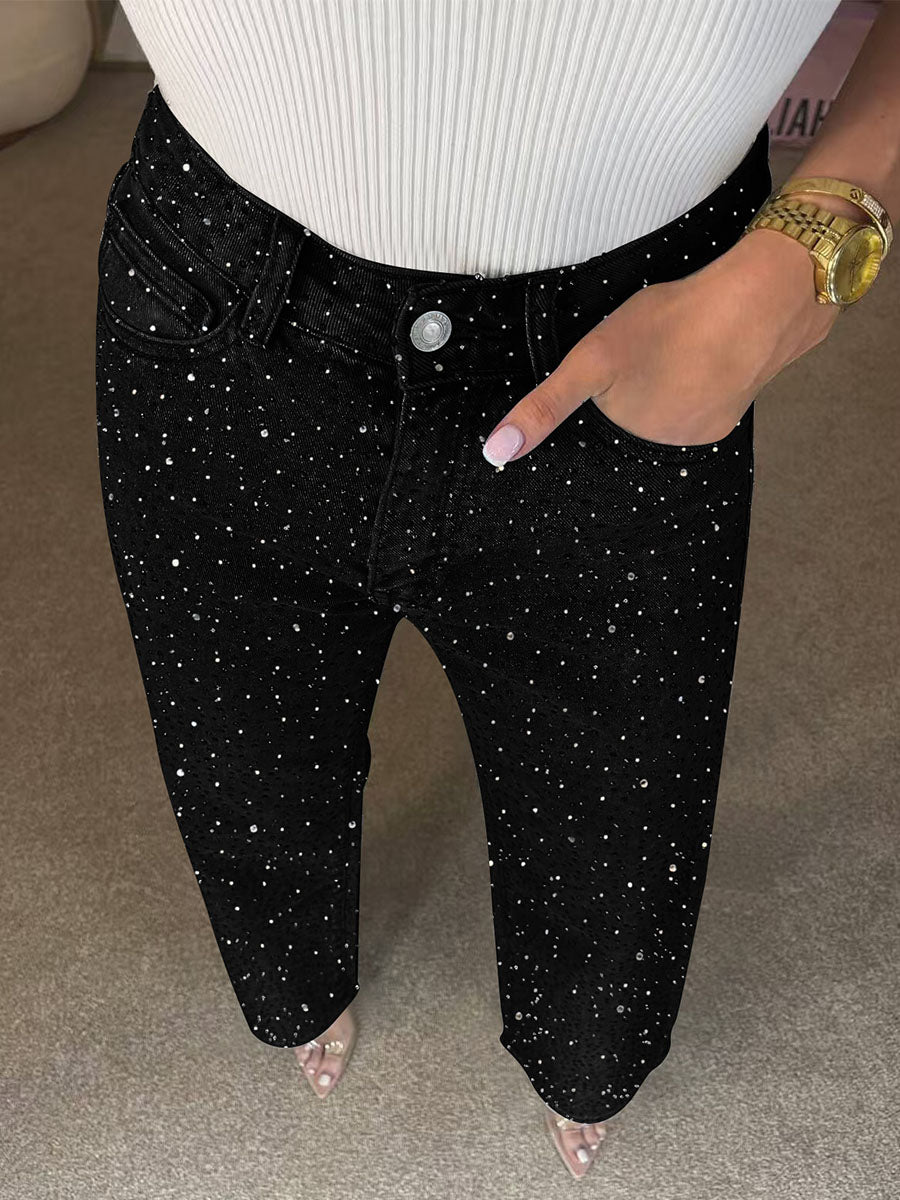 Starlit Denim Straight Pants