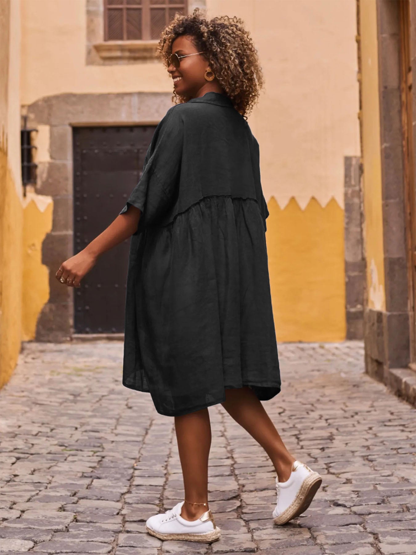 Super Loose Button Dress