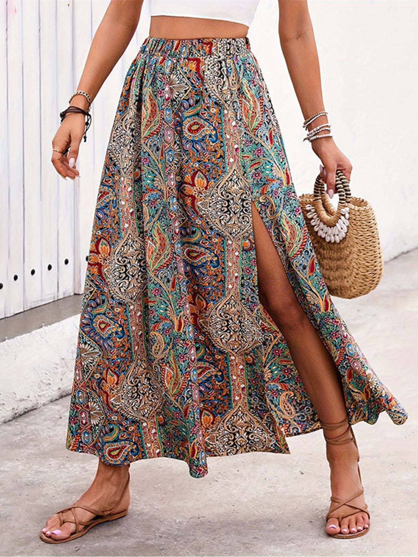 Ethnic Print Skirt