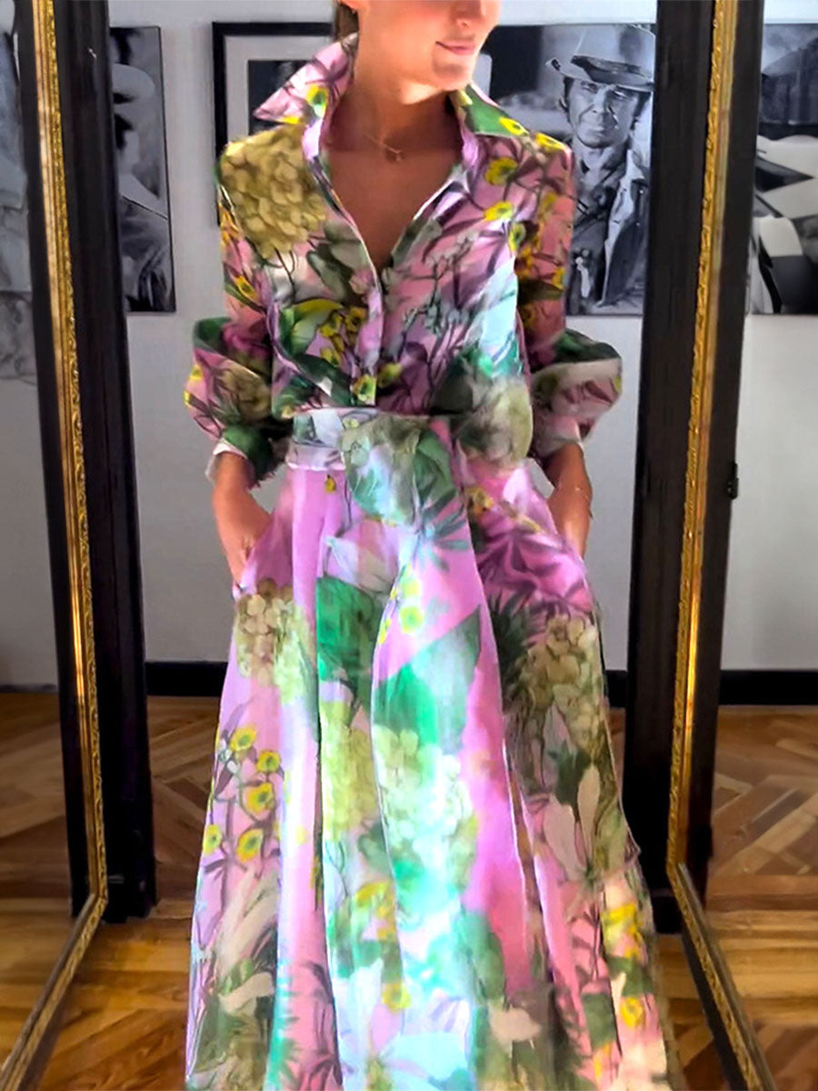Garden Glow Belted Chiffon Sets