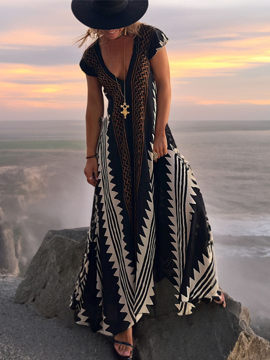 V-Neck Loose Fitting Dress