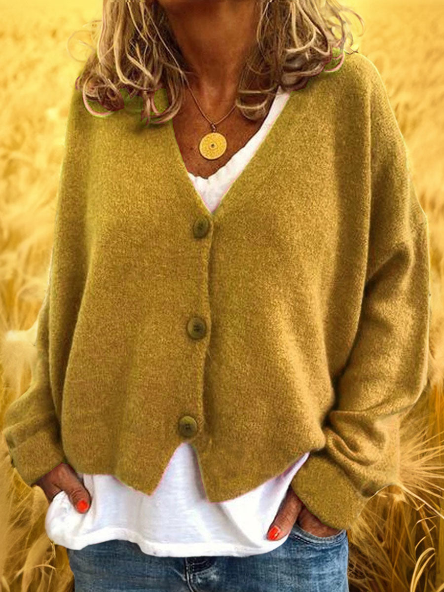 Classic Solid Color Cardigan