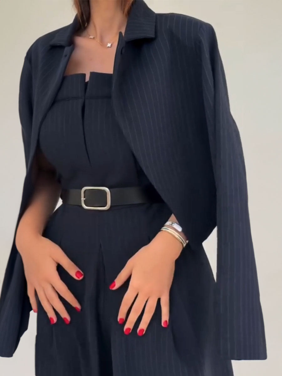 Tailored Pinstripe Two Piece Suit