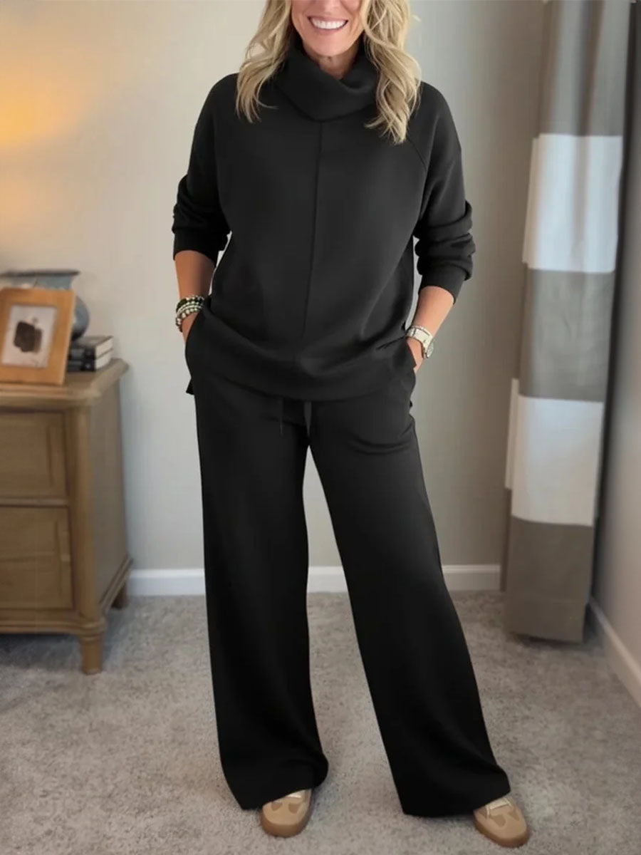 Soft Relaxed Cowl Neck Set