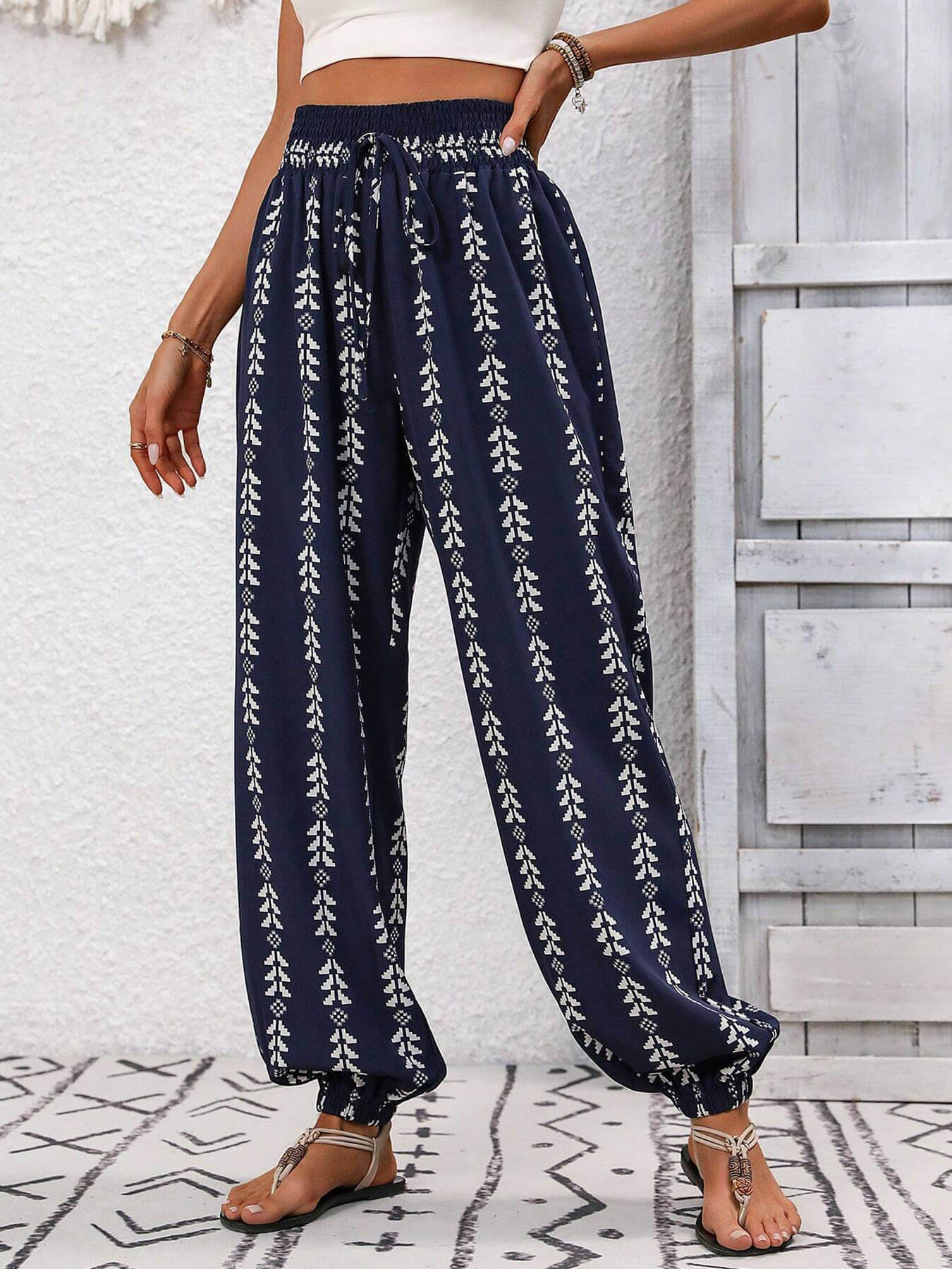 Versatile Grid Casual Pants