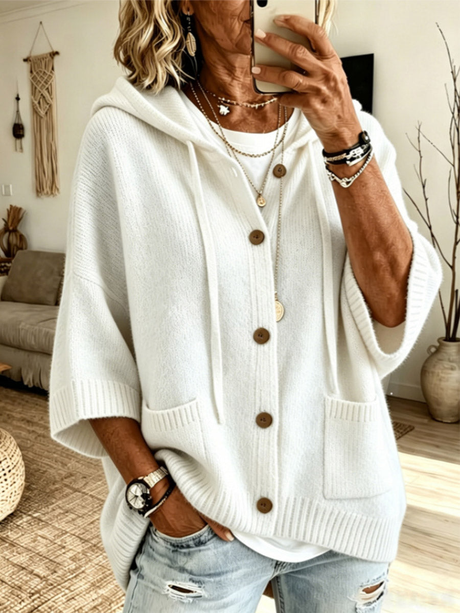 Relaxed Cape Hooded Cardigan