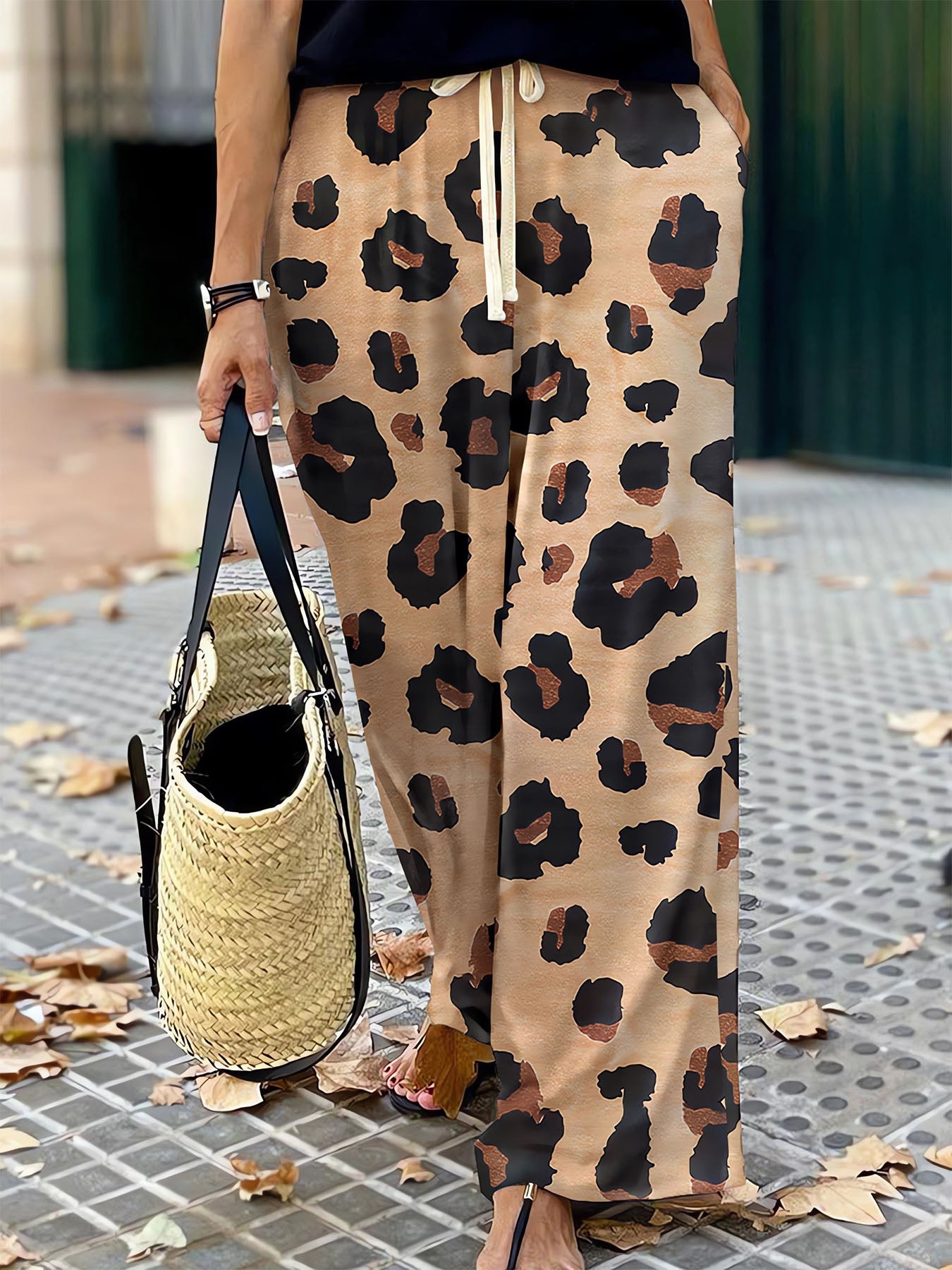 Leopard Drawstring Pants