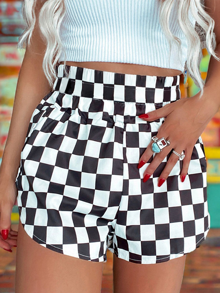 Pop Pixel Check Plaid Shorts