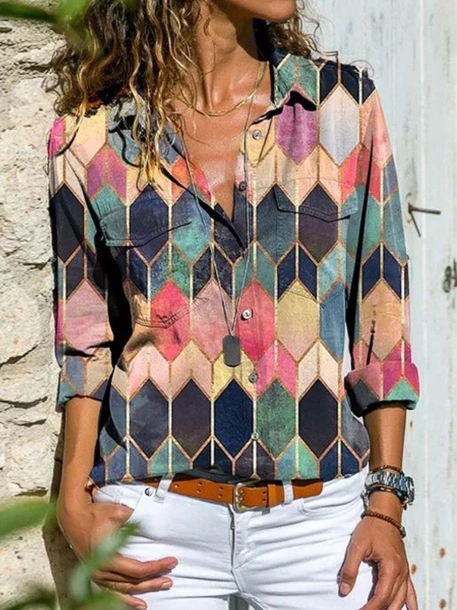 Vorioal Multicolor Print Shirt