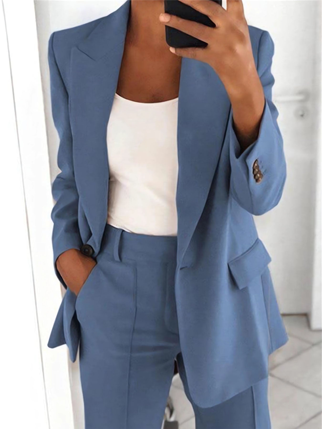 Lapel Slim Cardigan Suit