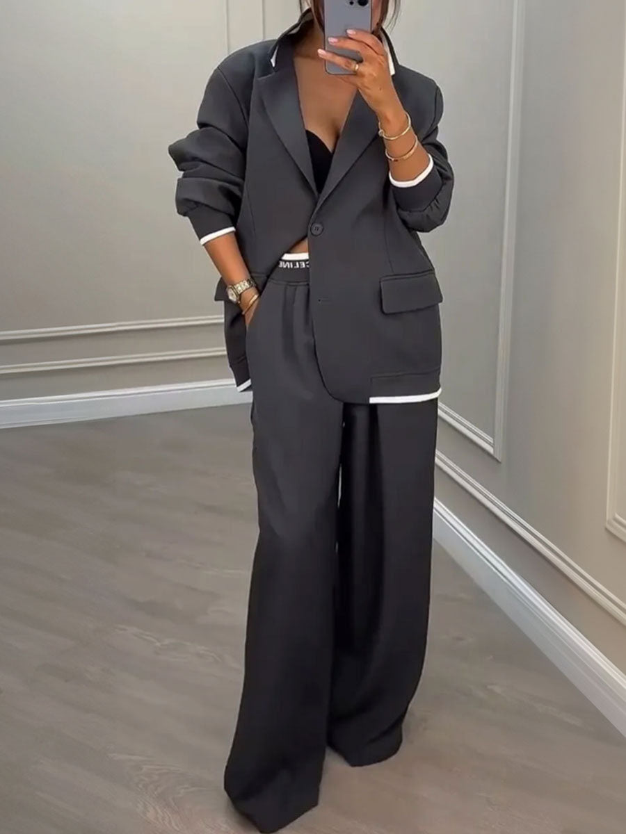 Tailored Minimal Blazer Two Piece Set