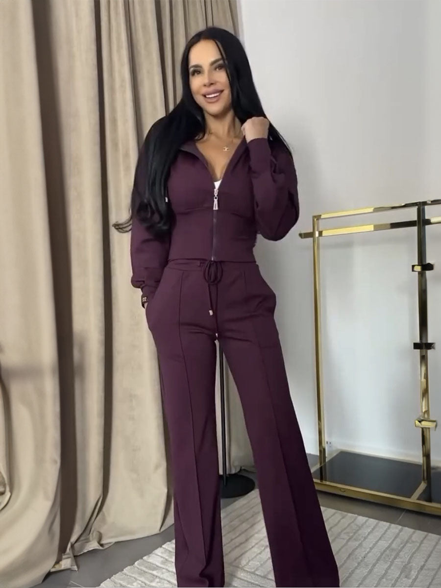 Sleek Zip Up Tracksuit Set