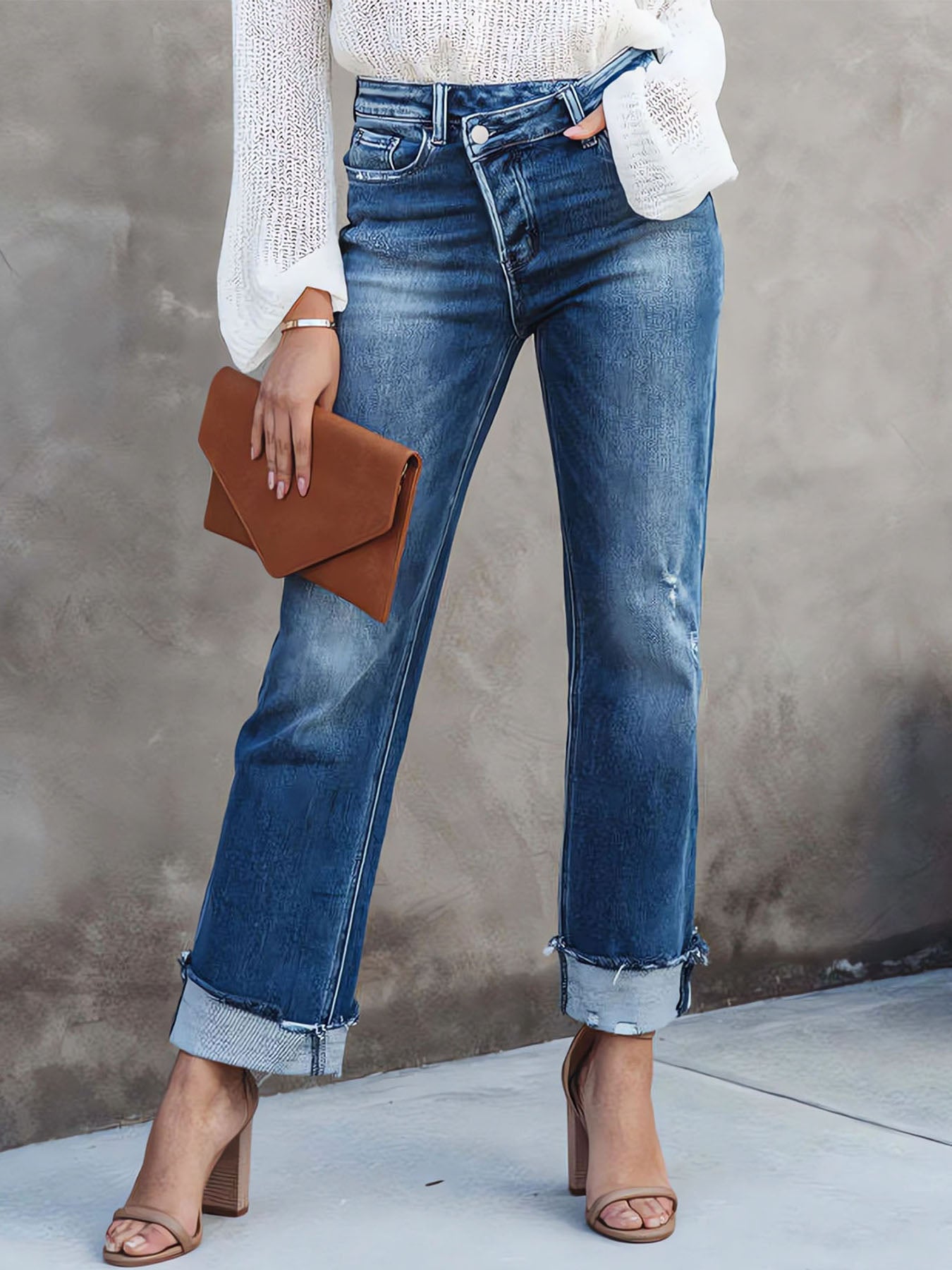 Washed Straight Jeans