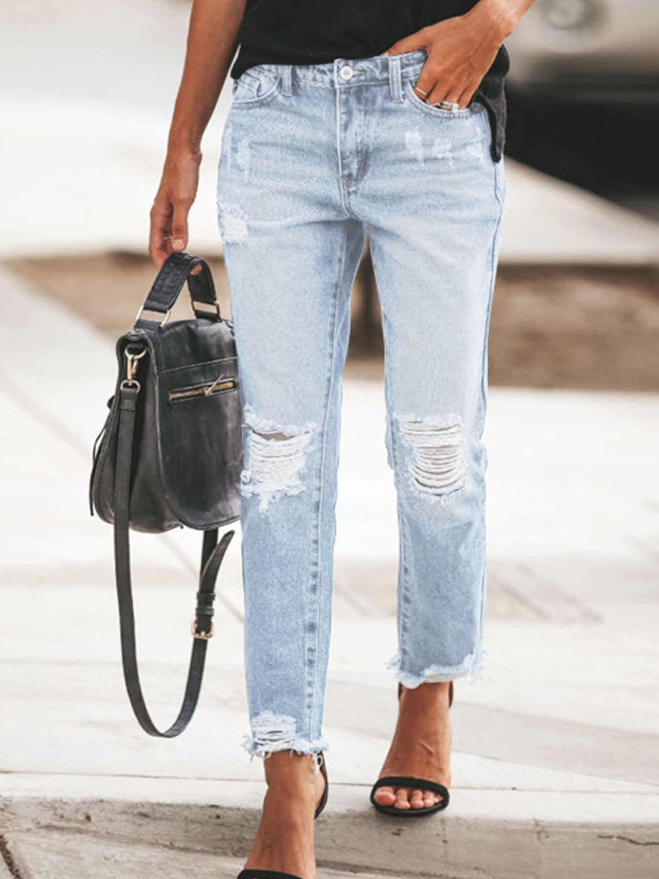 Ripped Light Blue Jeans