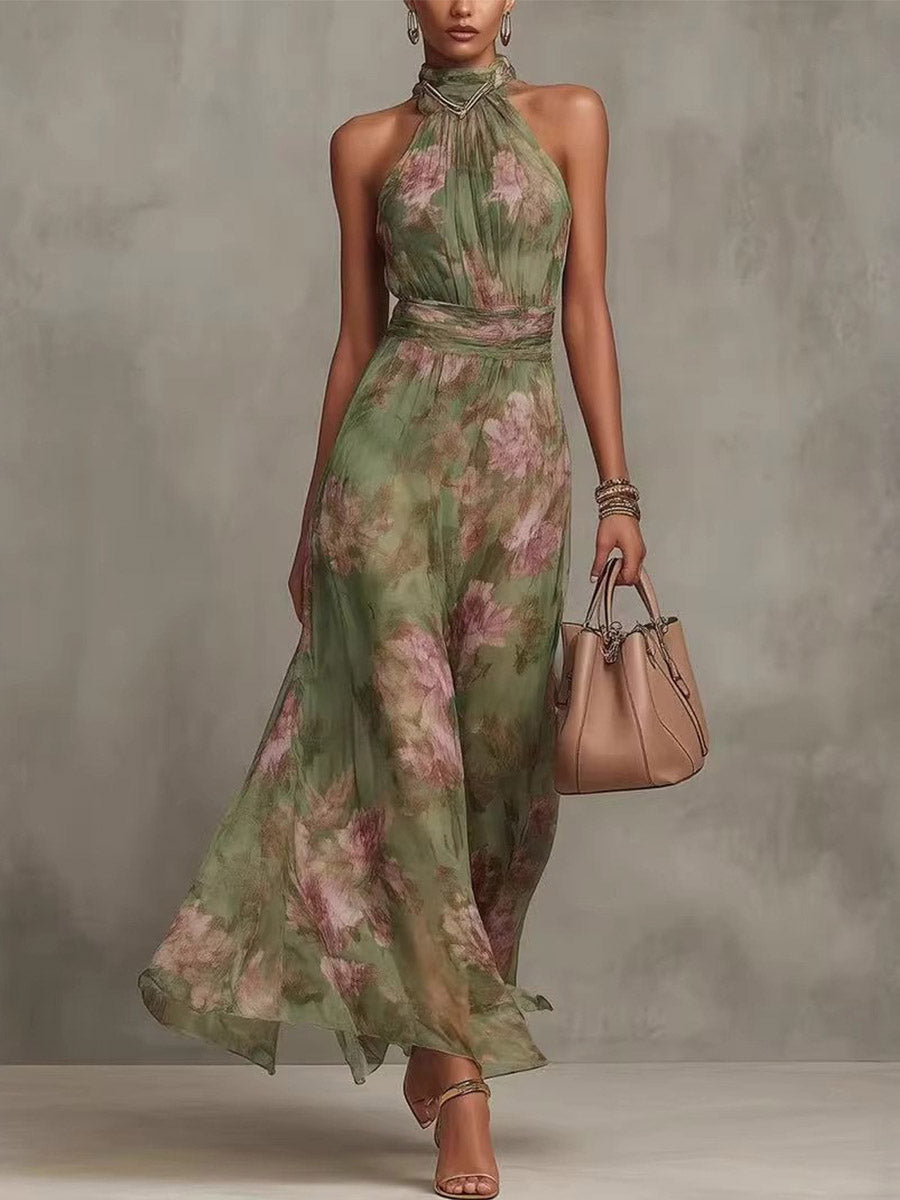 Bloom Halter Maxi Dress