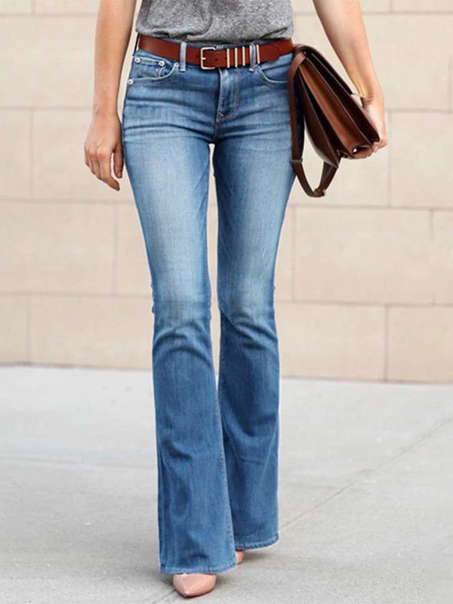 Vorioal Mid Rise Micro Flared Jeans
