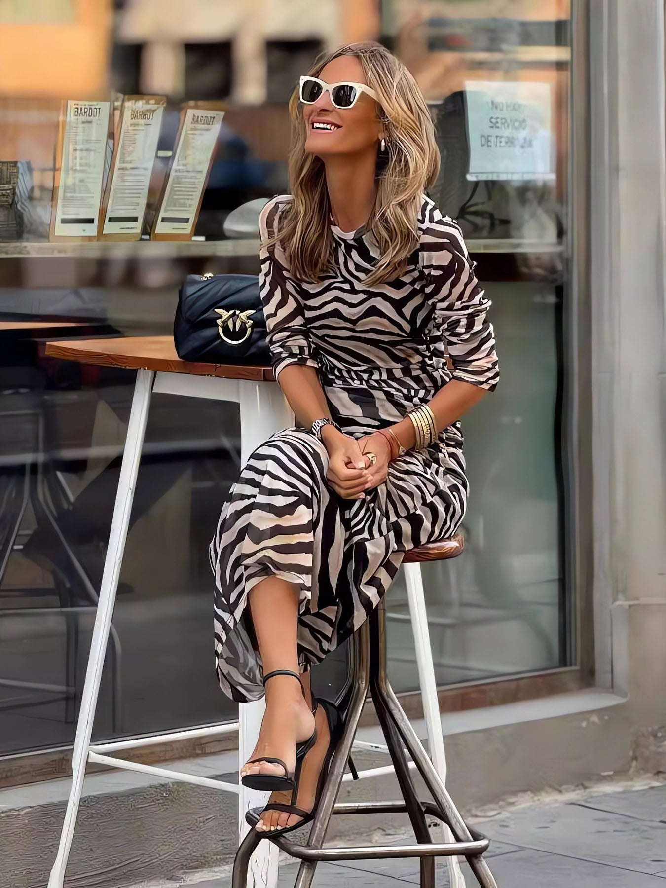 Vorioal Zebra Pattern Dress