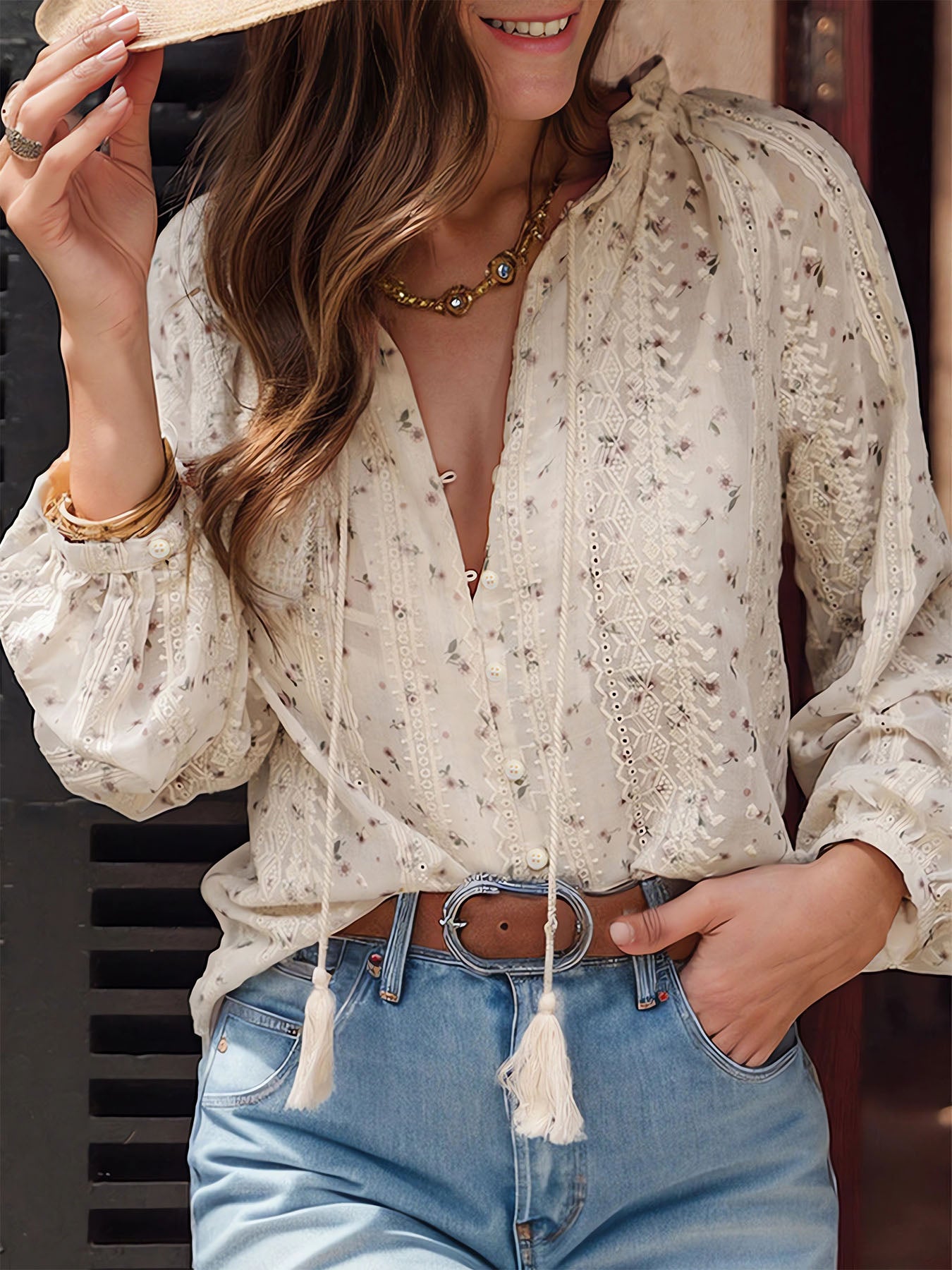 Chiffon Tassel Shirt