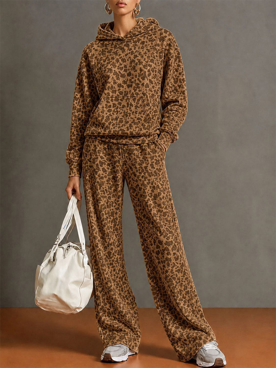 Wild Luxe Leopard Hoodie Pants Set