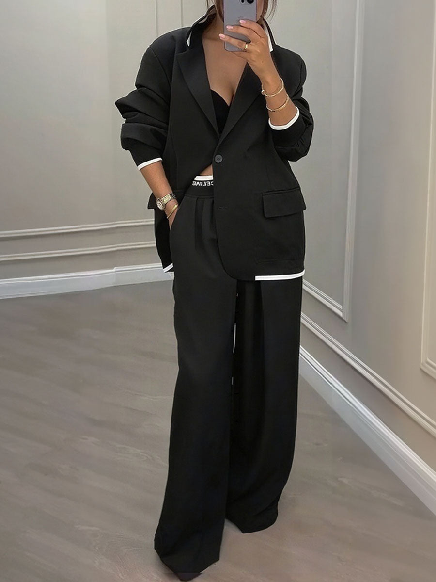 Tailored Minimal Blazer Two Piece Set