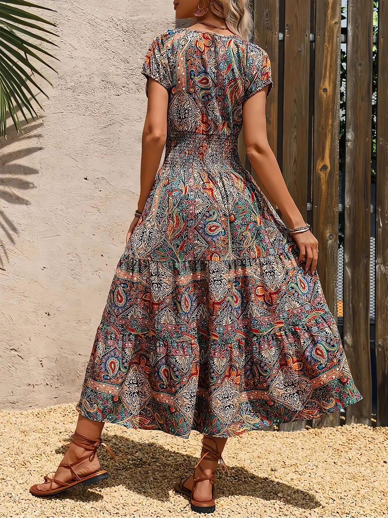 Robe longue rétro bohème
