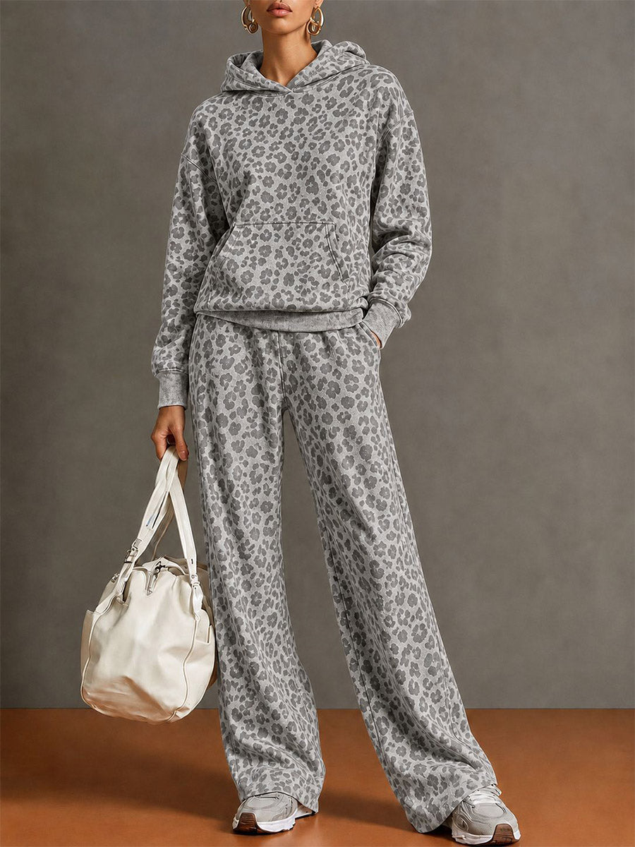 Wild Luxe Leopard Hoodie Pants Set