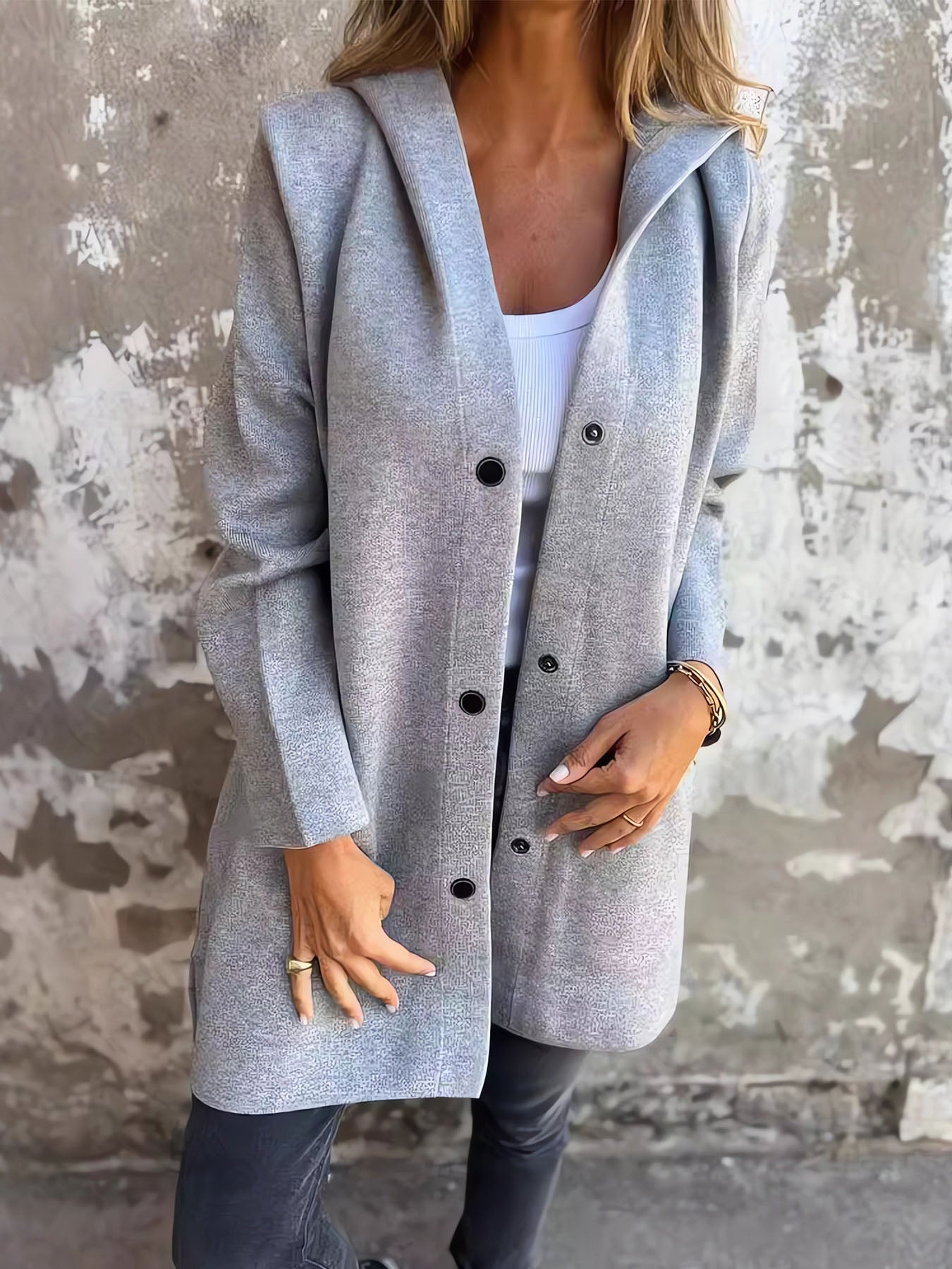 Solid Color Single Breasted Coat