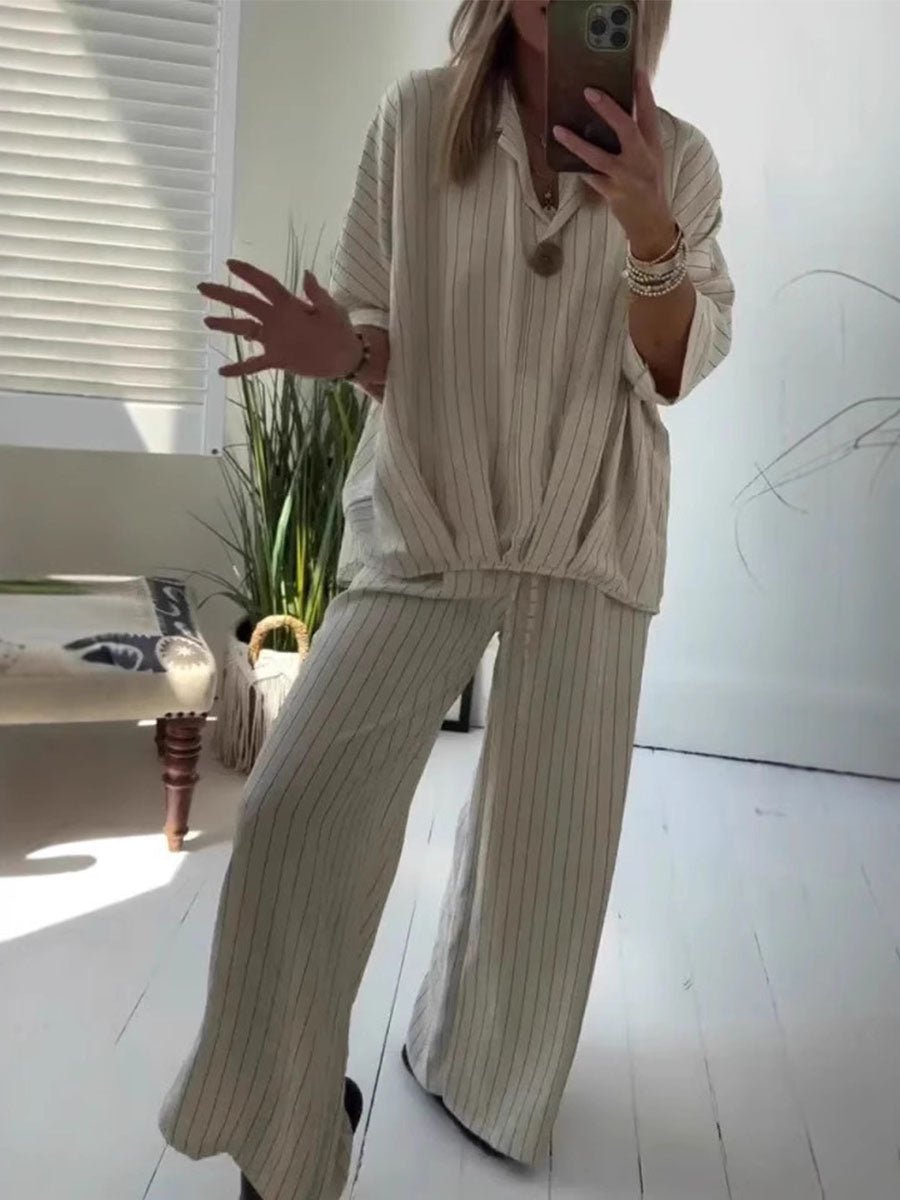 Comfy Loose Striped Lounge Set