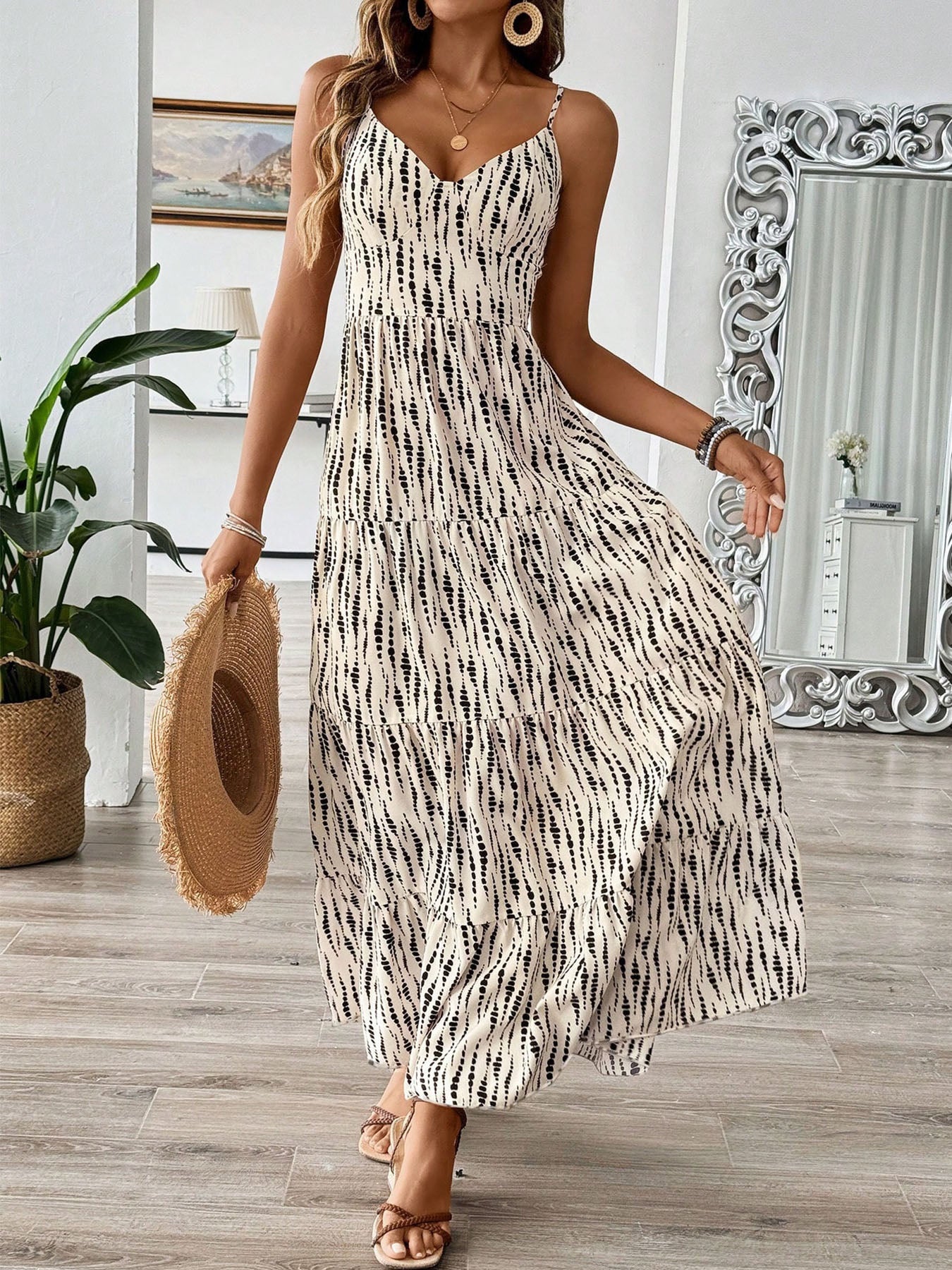 Irregular Striped Sling Two Sets