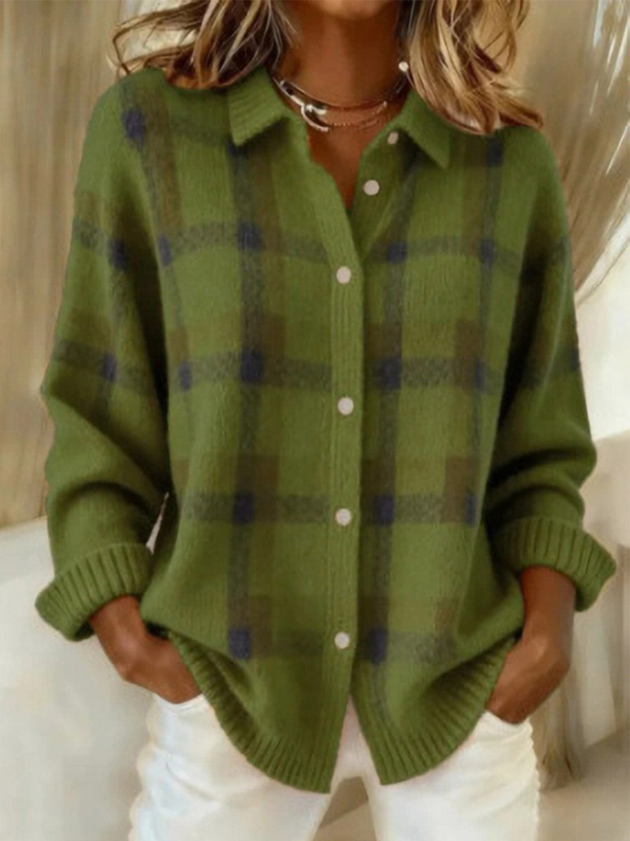 Plush Highland Plaid Cardigan