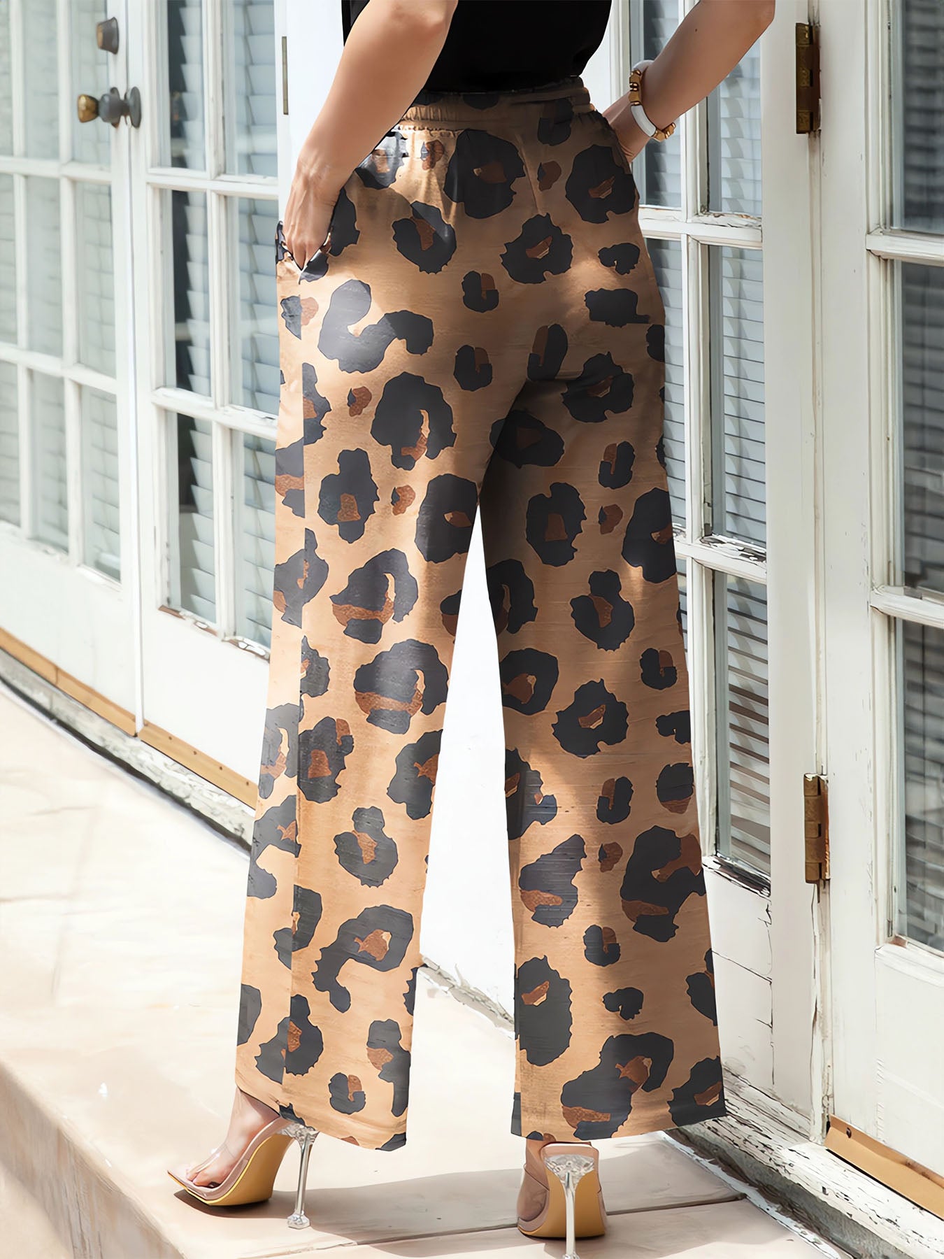 Leopard Drawstring Pants