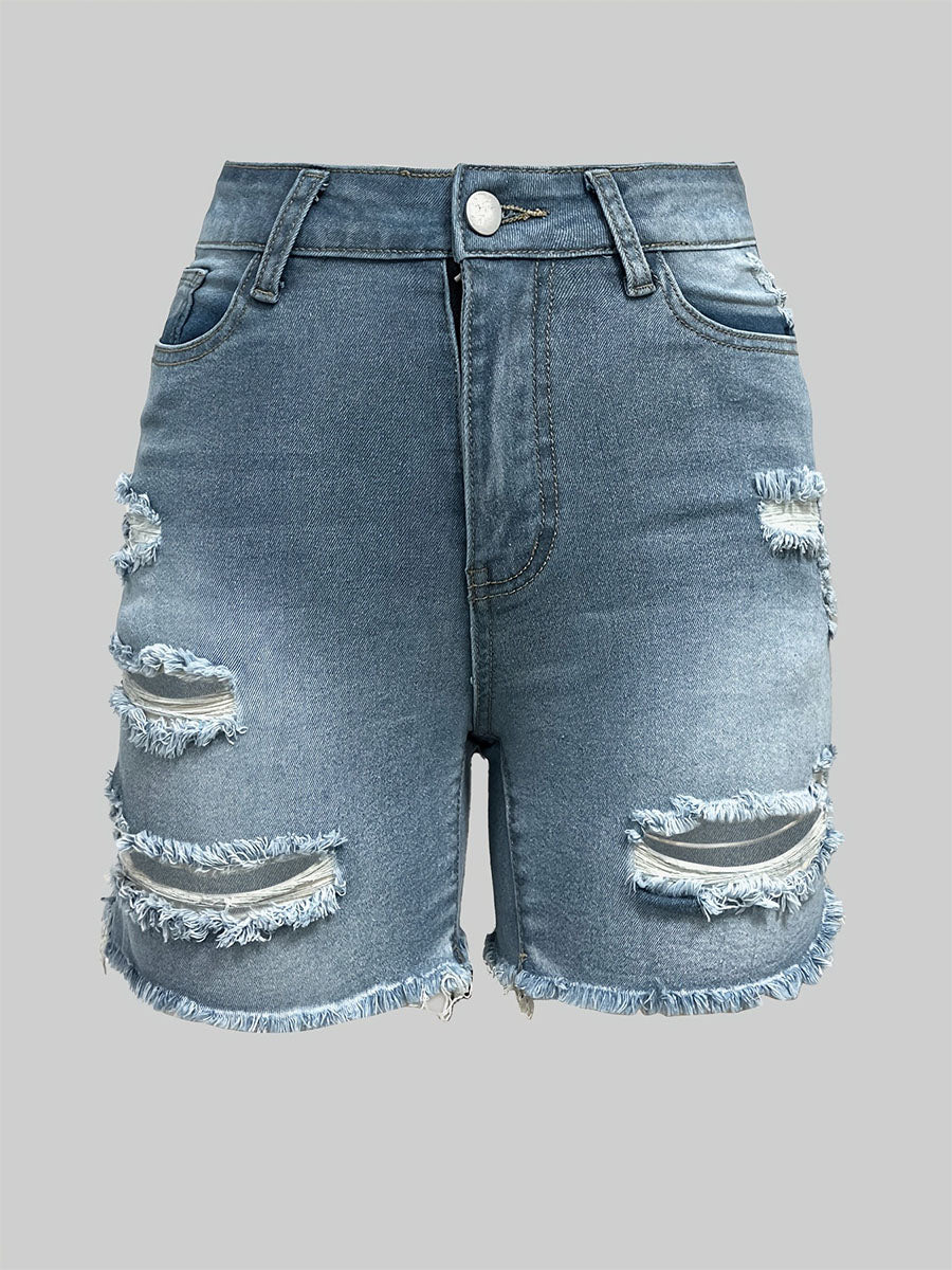 Fray Edge Ripped Shorts