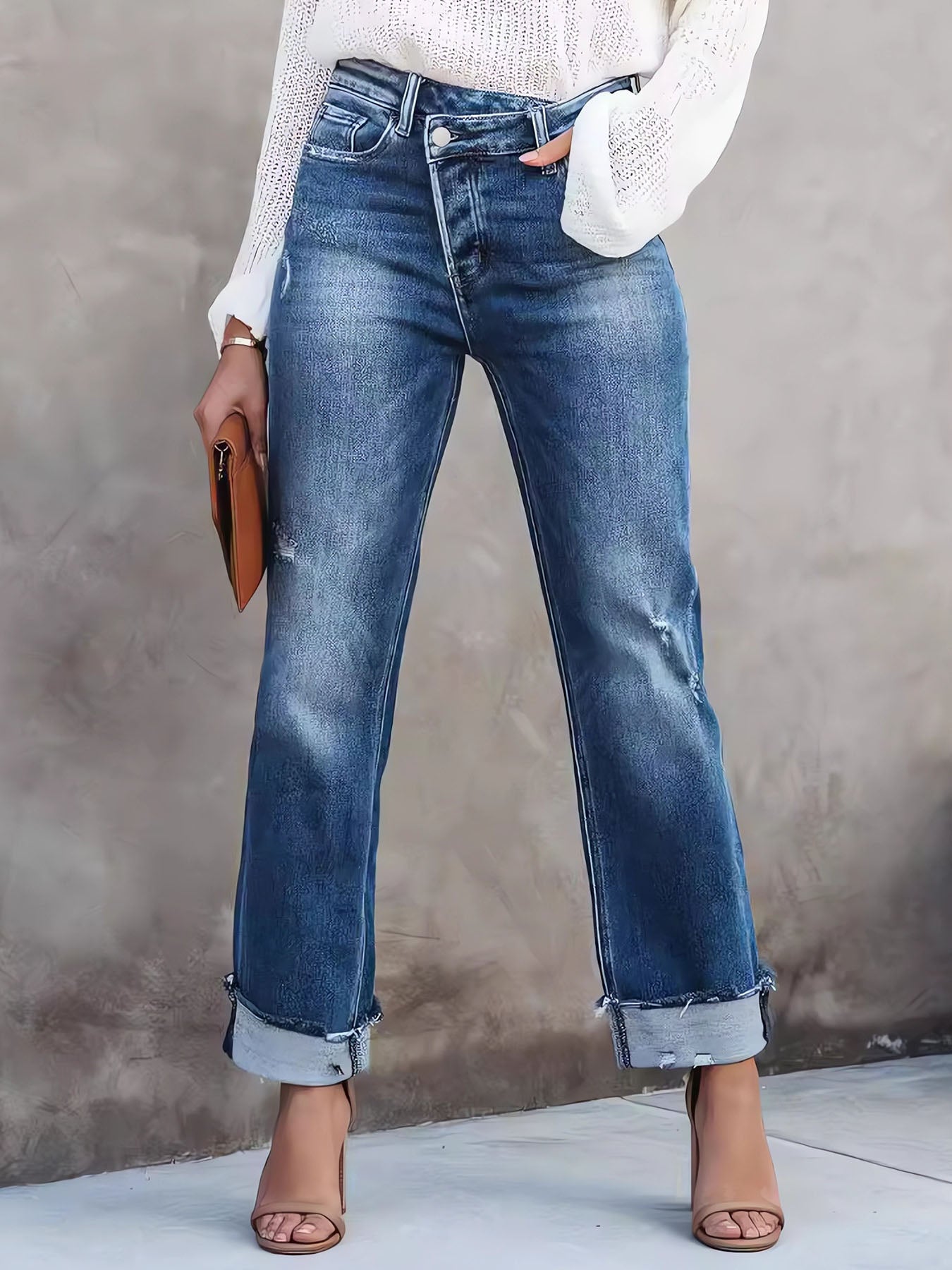 Washed Straight Jeans