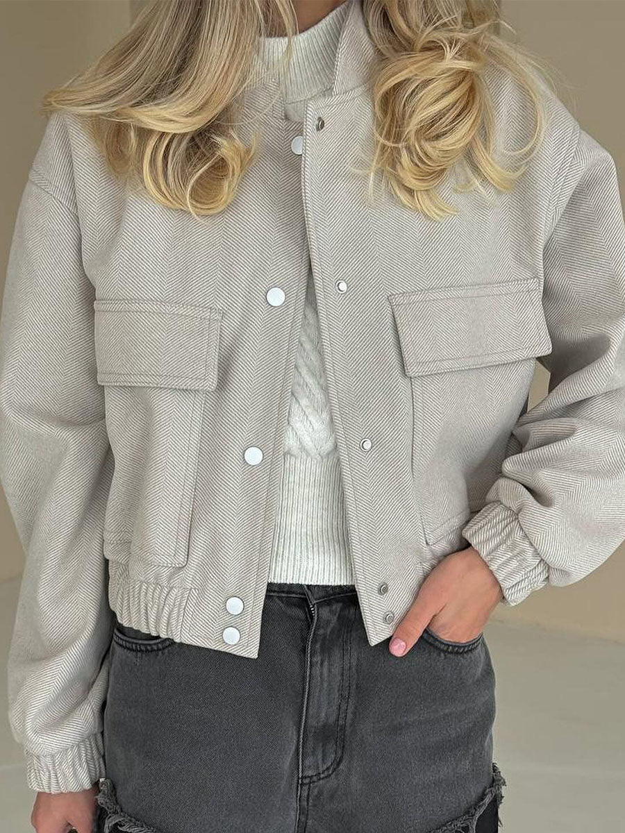 Cropped Outerwear Utility Pocket Jacket
