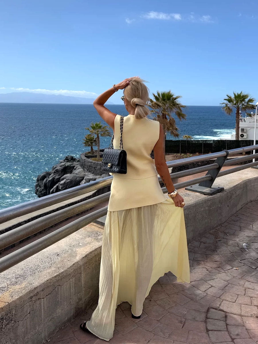 Conjunto de dos vestidos y trajes de punto de lujo