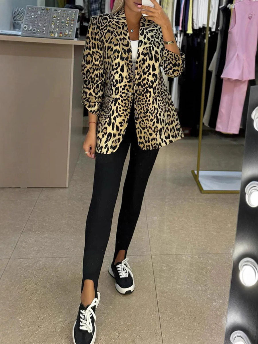 Graceful Touch Leopard Blazer