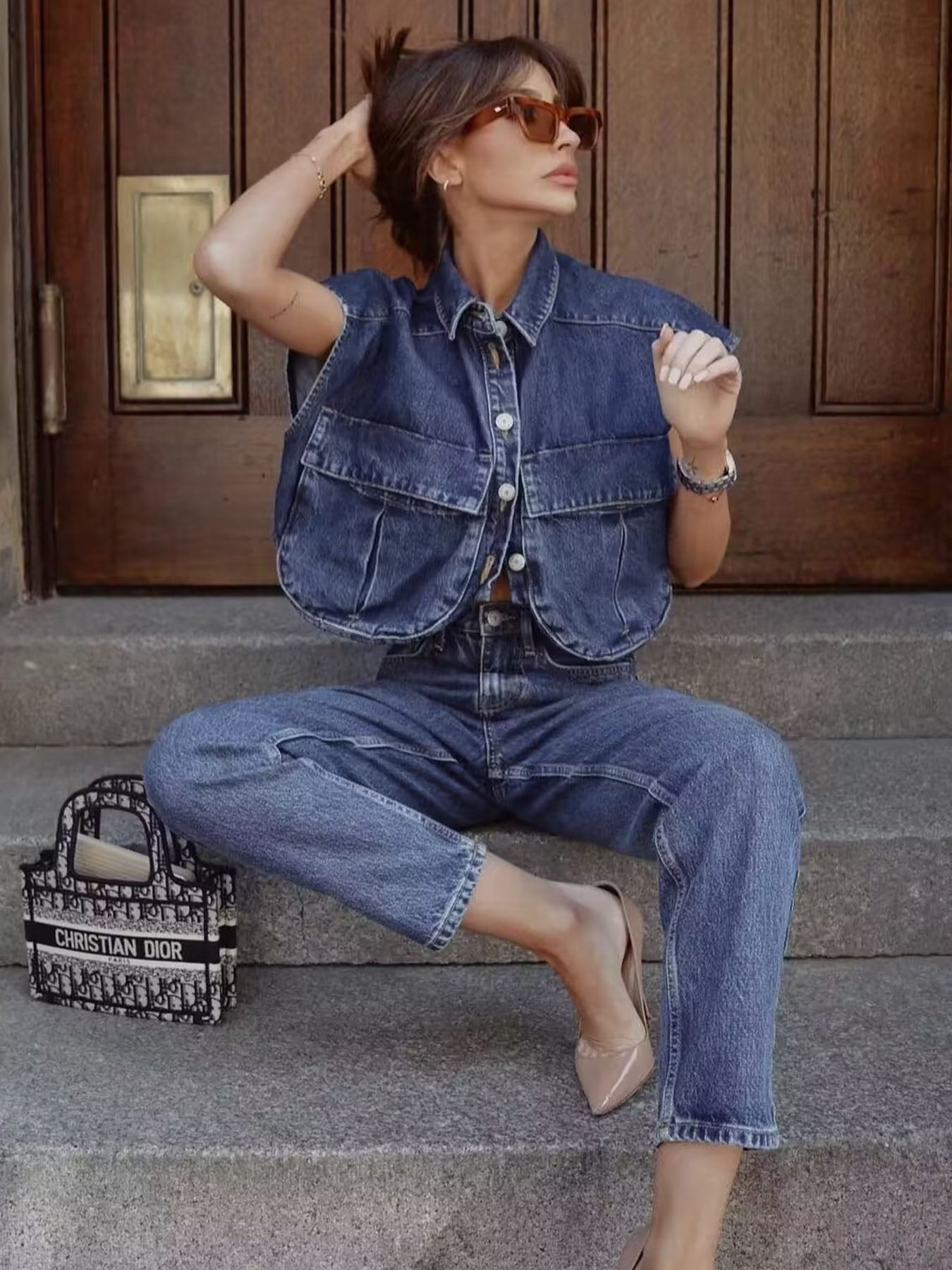 Pocket Denim Waistcoat