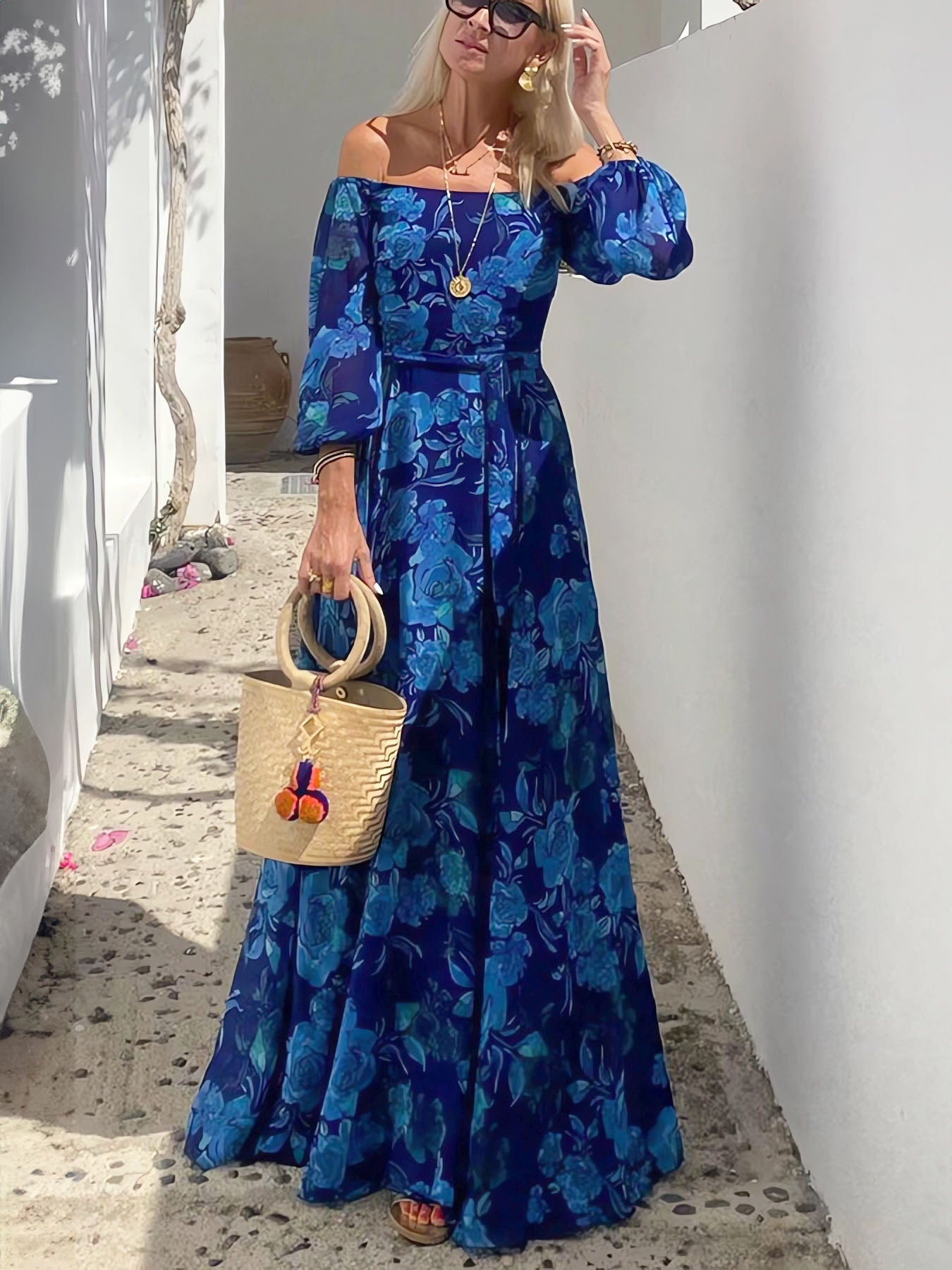Robe longue sexy à ourlet