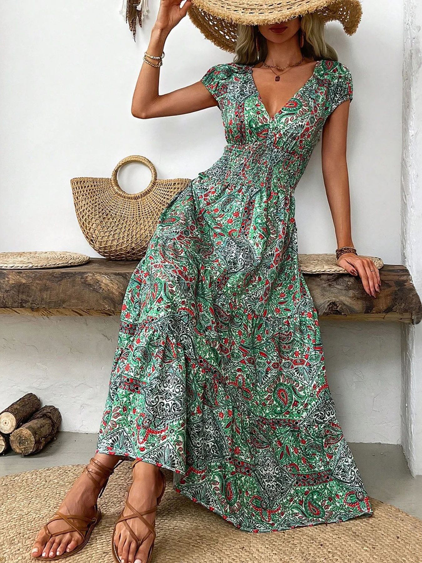 Retro Boho Maxi Dress