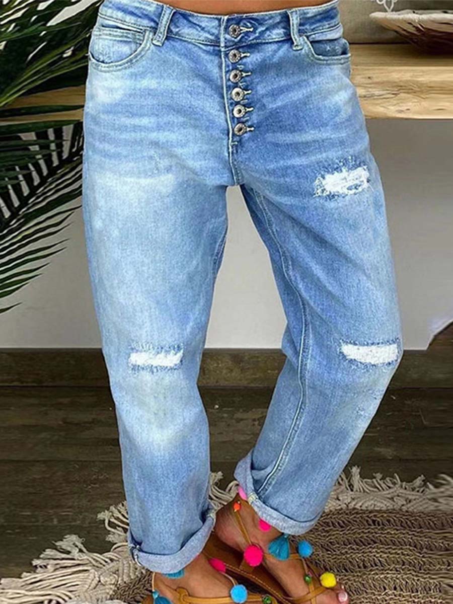 Vorioal Ripped Street Style Jeans