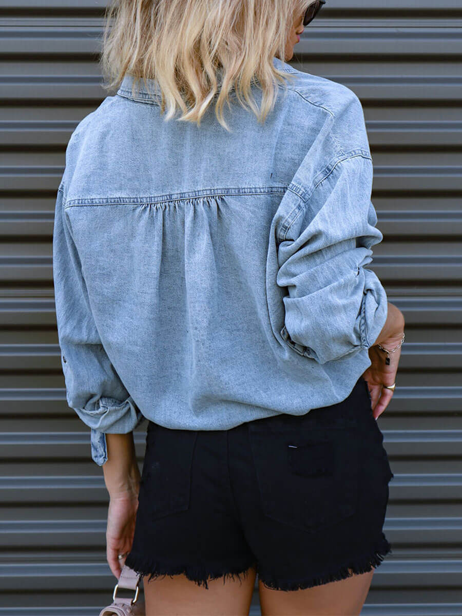 Loose Blue Denim Shirt