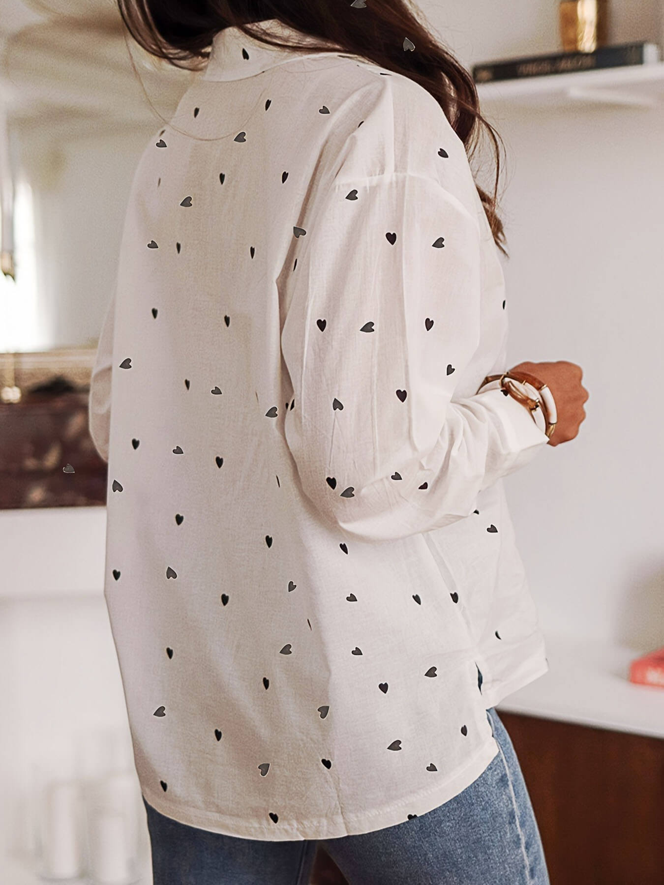 Love Print Button Shirt