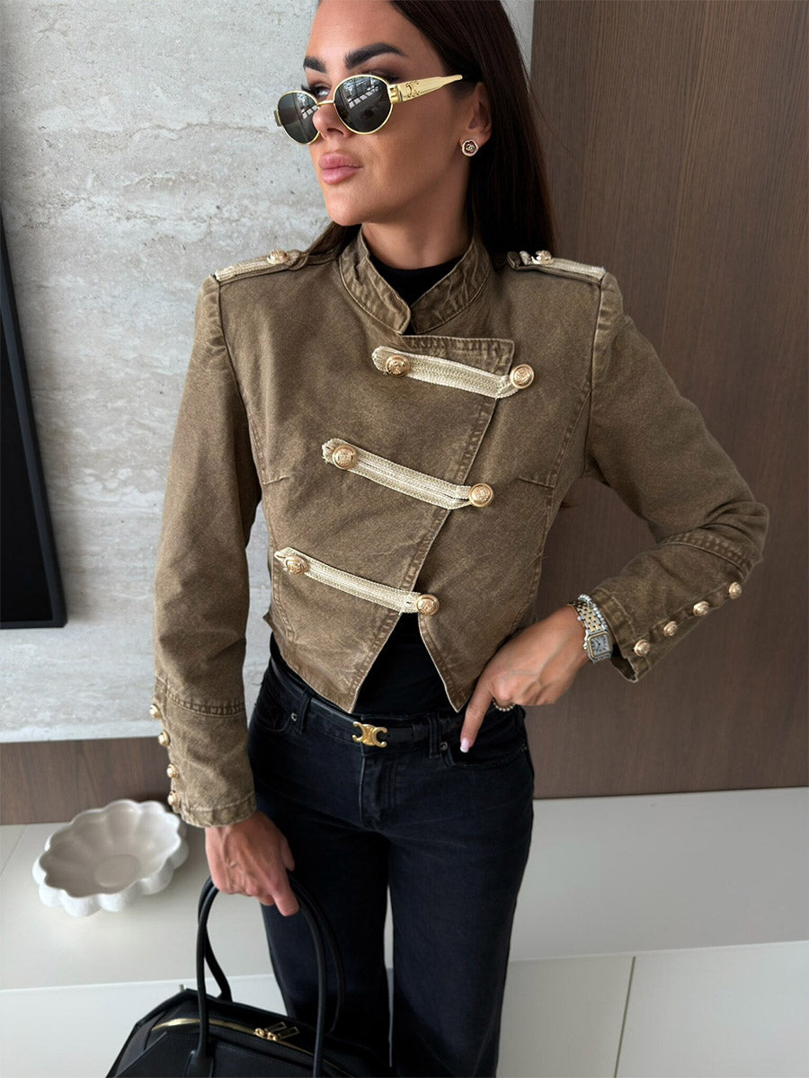 Unique Button Irregular Jacket