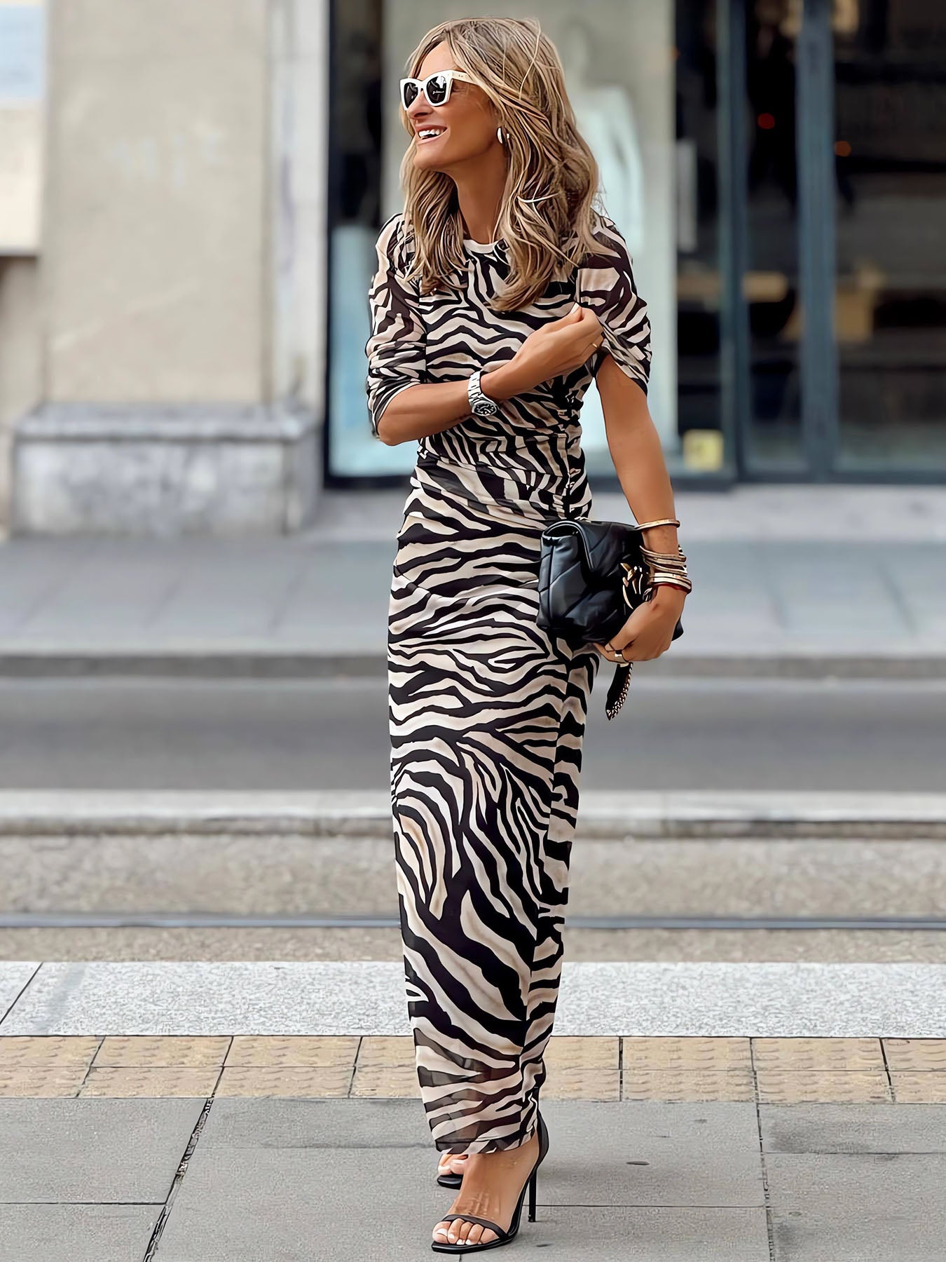 Vorioal Zebra Pattern Dress