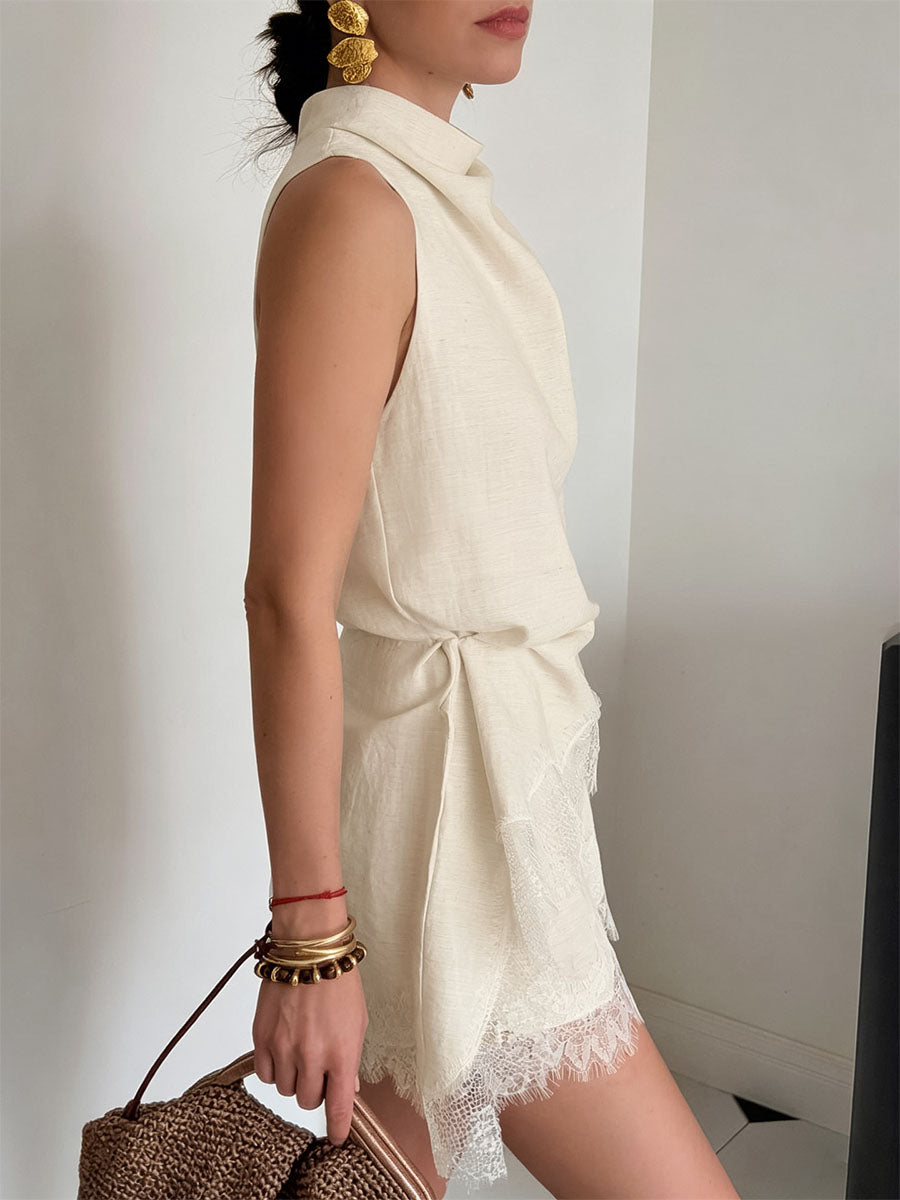 Cream Lace Two-Piece Set