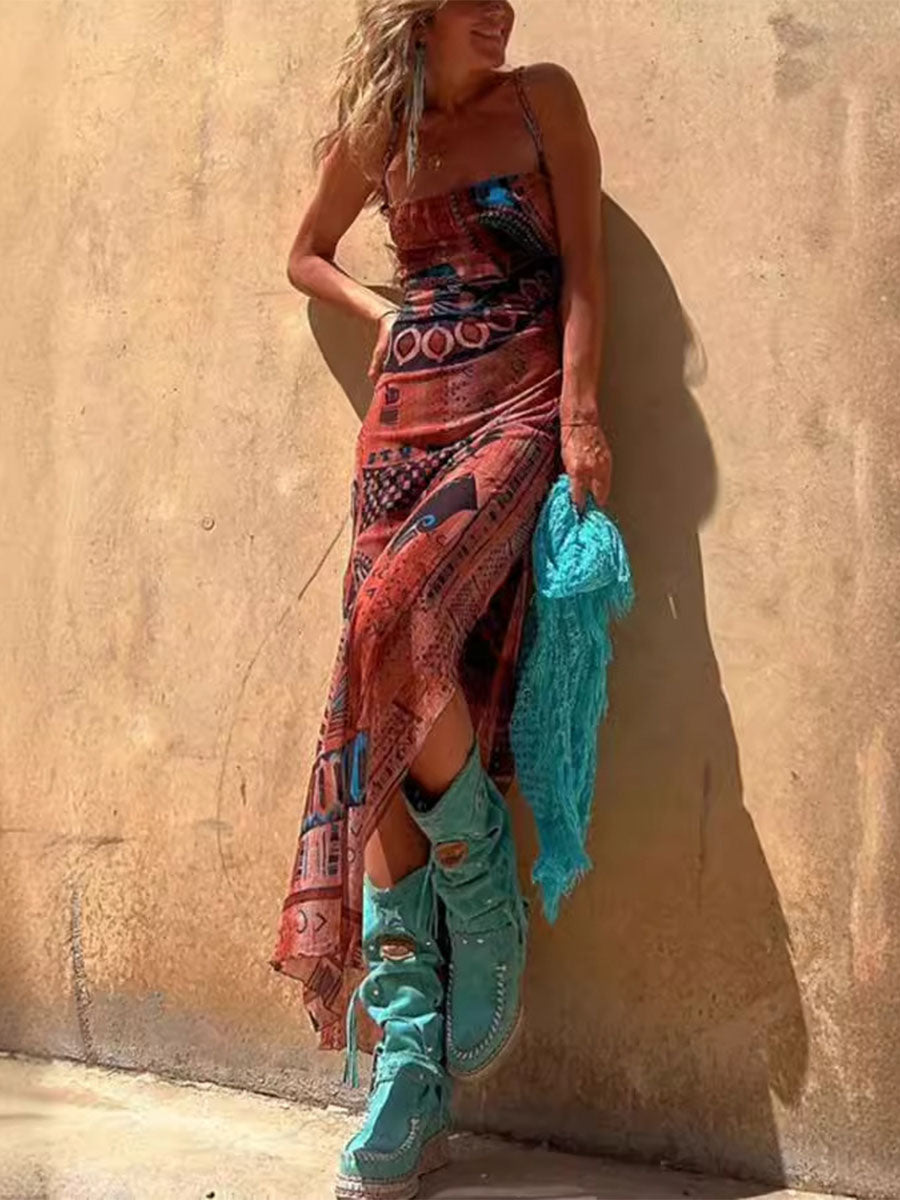 Free Soul Flame Mesh Dress