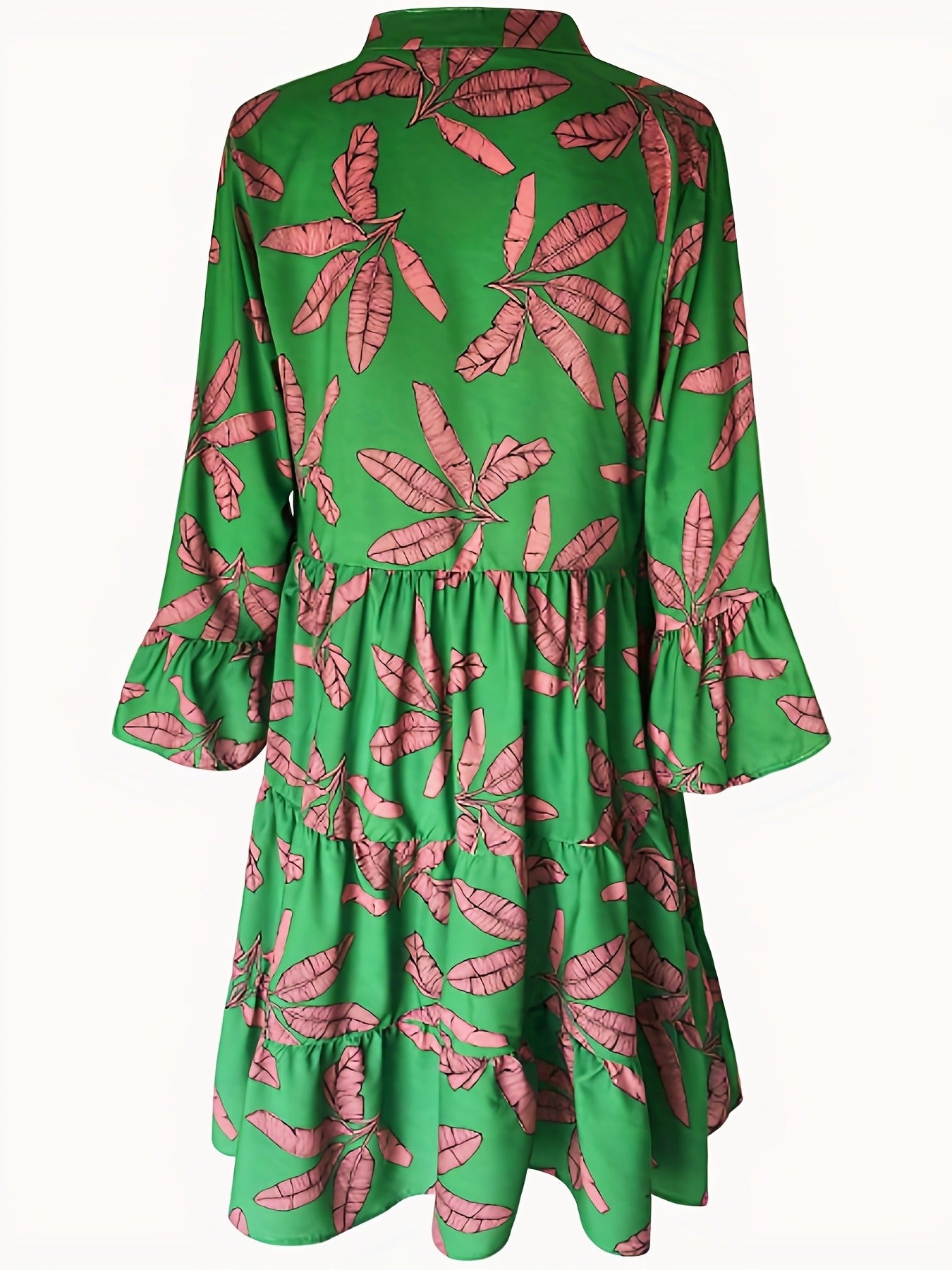 Vorioal Leaves Print Dress