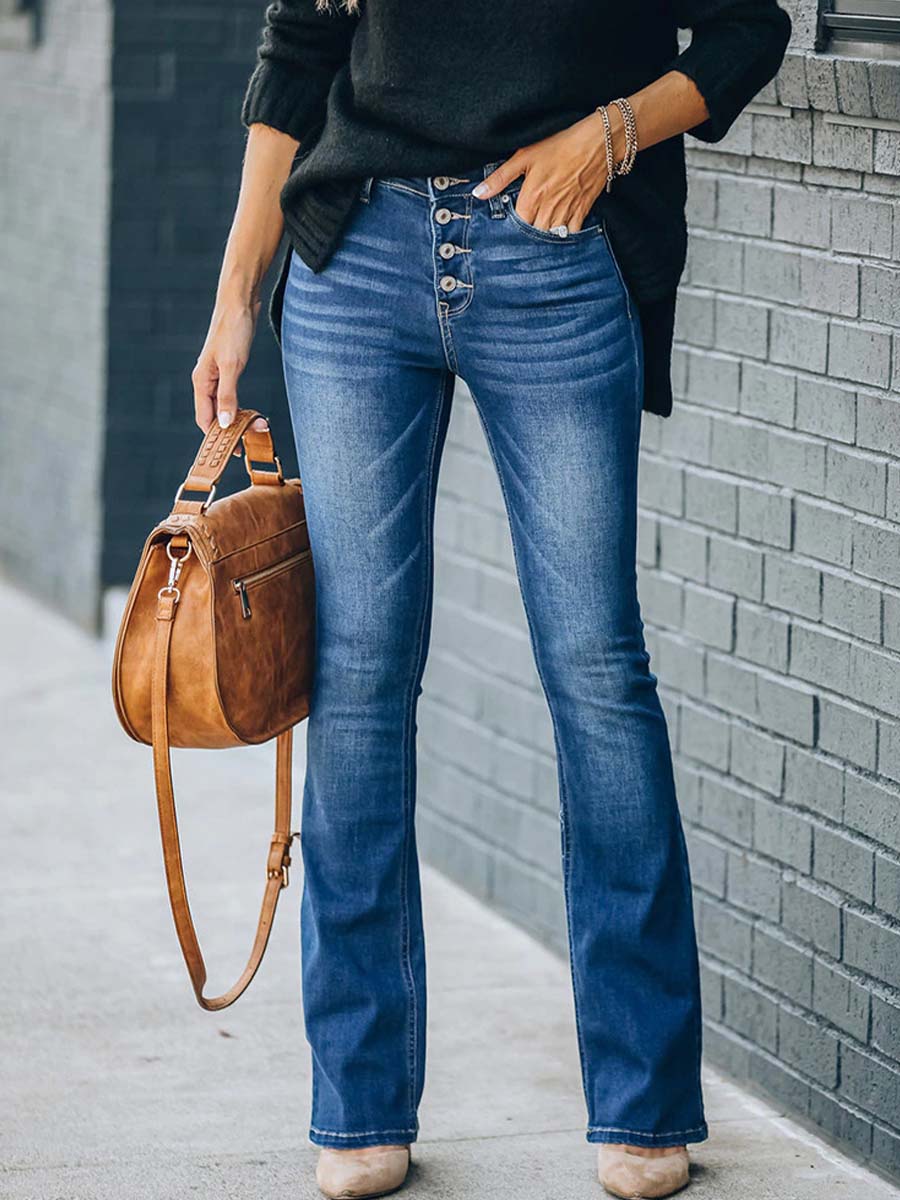Vorioal Stretch Fit Flare Jeans