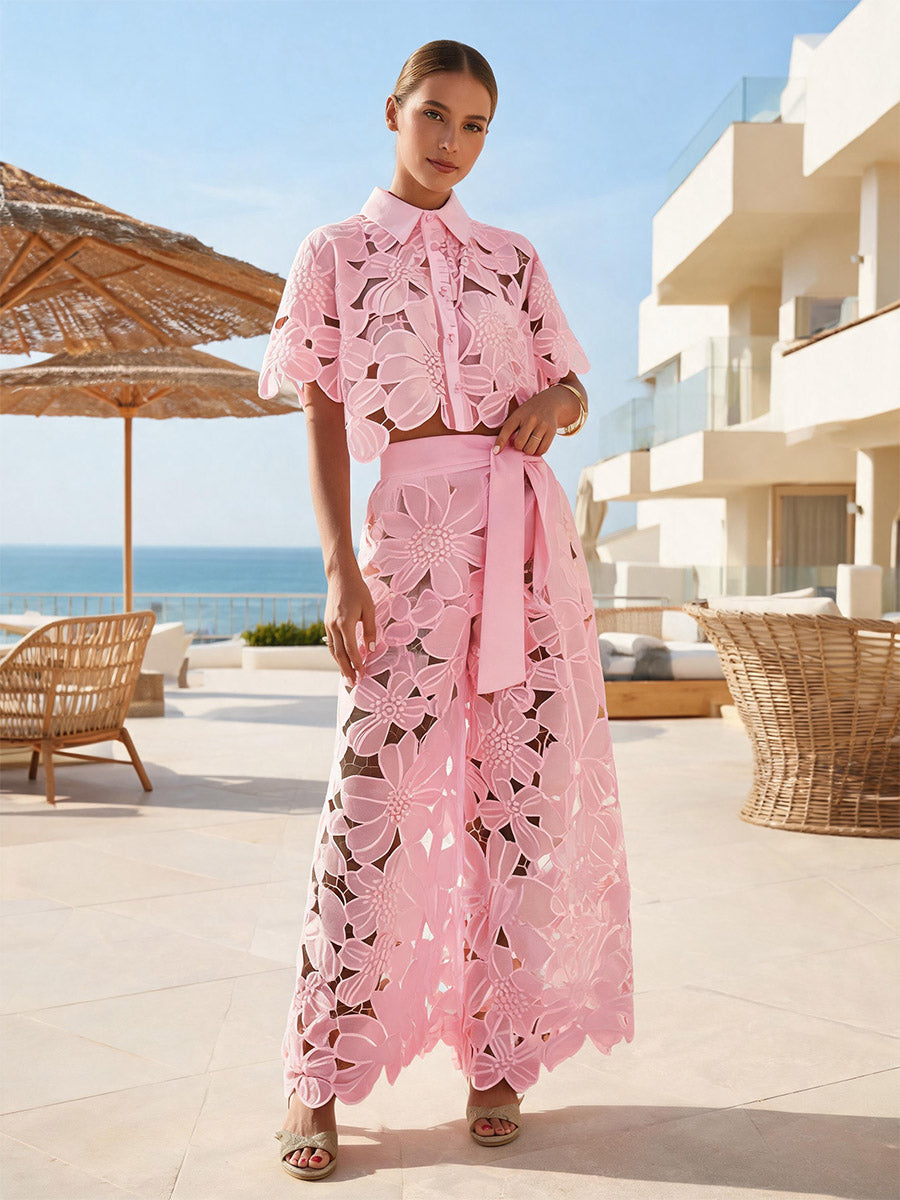 Floral Boxy Shirt & Pants Two-Piece Set
