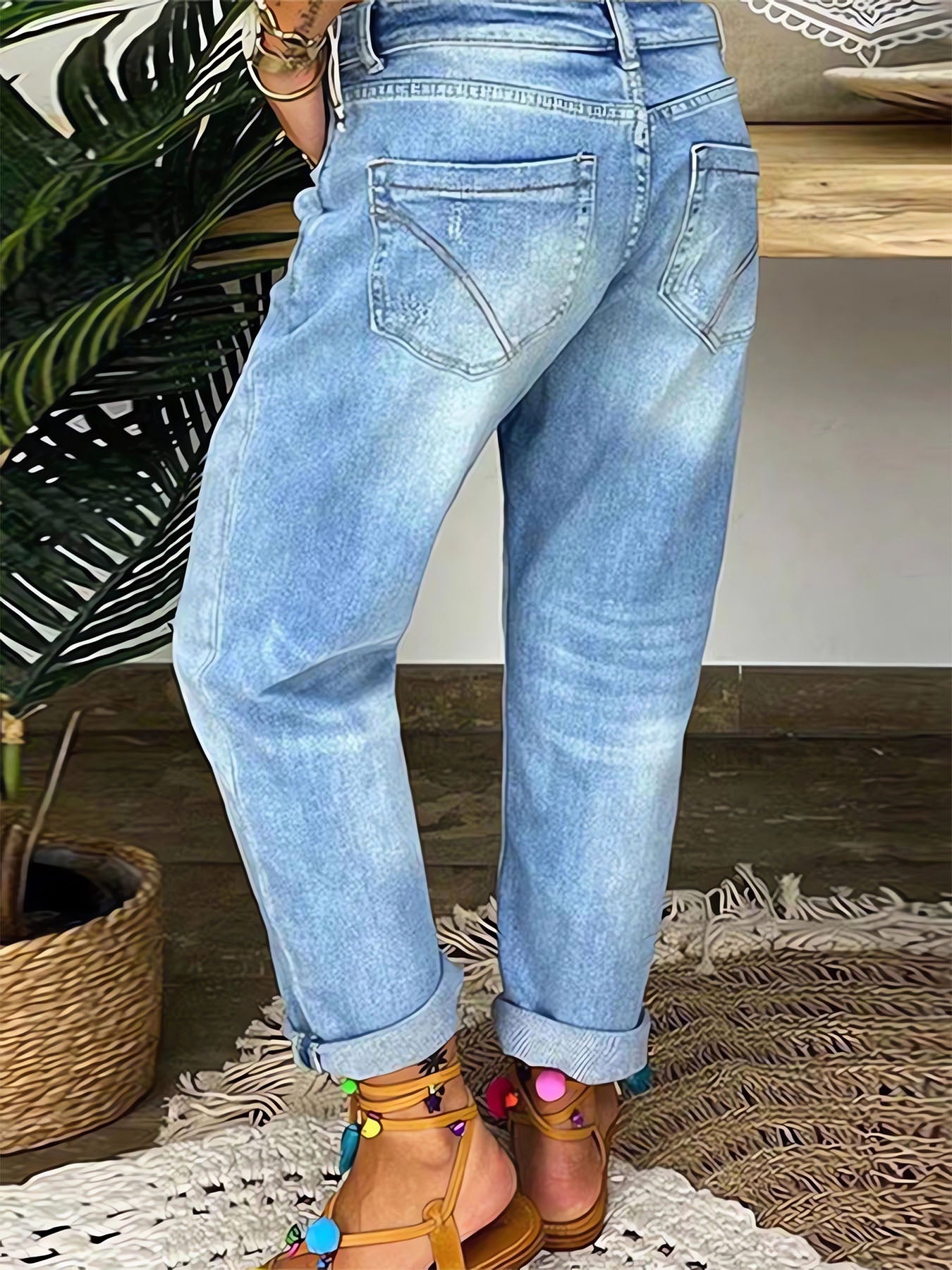 Jean déchiré style streetwear